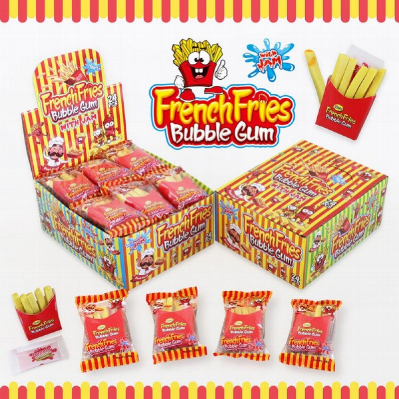 Košļājamā gumija FrenchFries with jam  25g*24gb (01.12.2026) Ķīna