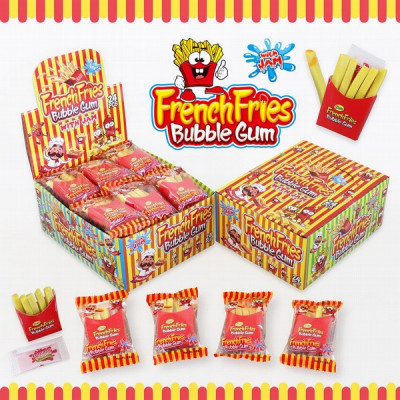 Košļājamā gumija FrenchFries with jam  25g*24gb (01.12.2026) Ķīna