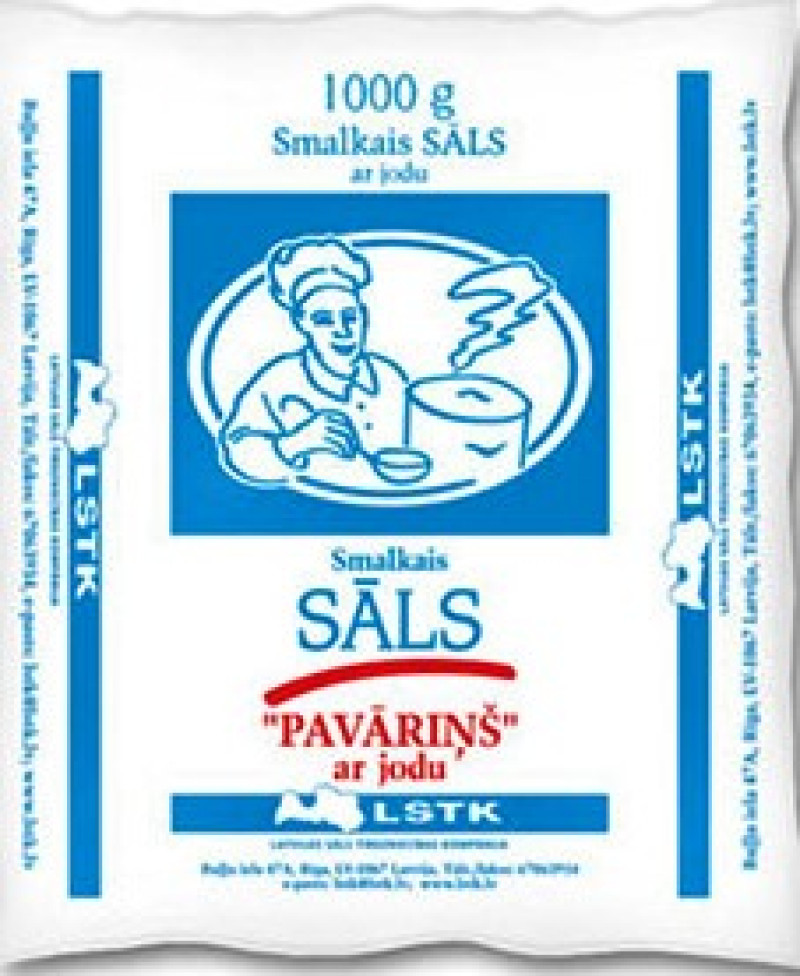 Sāls smalkais ar jodu Pavāriņš 1kg (10.09.27) Latvija