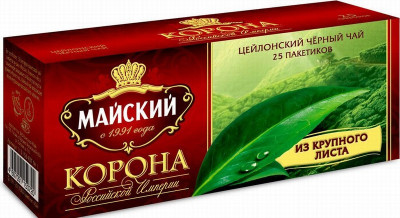 Tēja Majskij melnā KORONA 2g*25gb (08.06.28) Krievija