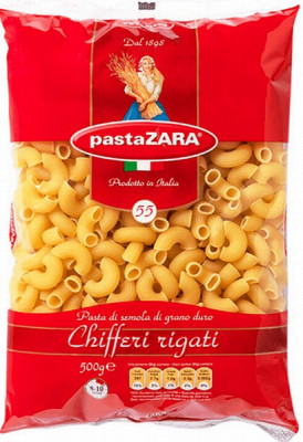 Makaroni Pasta Zara lielie radziņi Nr.55 500g 1/10 (11.02.28) Itālija