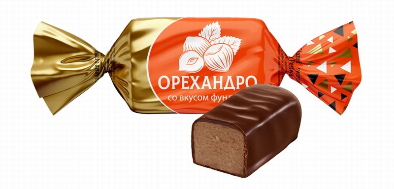 Šokolādes konfektes Orehandro ar lazdu riekstiem 1kg Ņevskij (24.03.27) Krievija