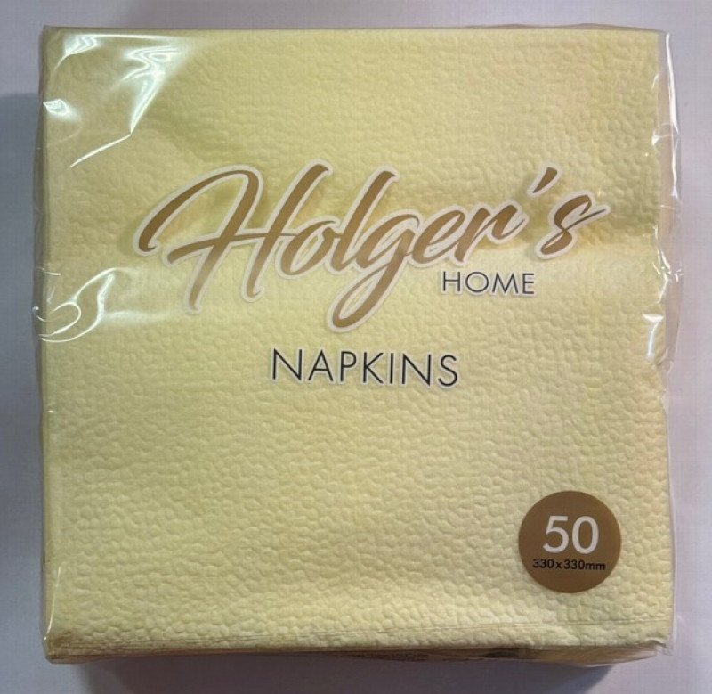 Salvetes Holger's šampanieša 33x33 50gb 1-kārtu