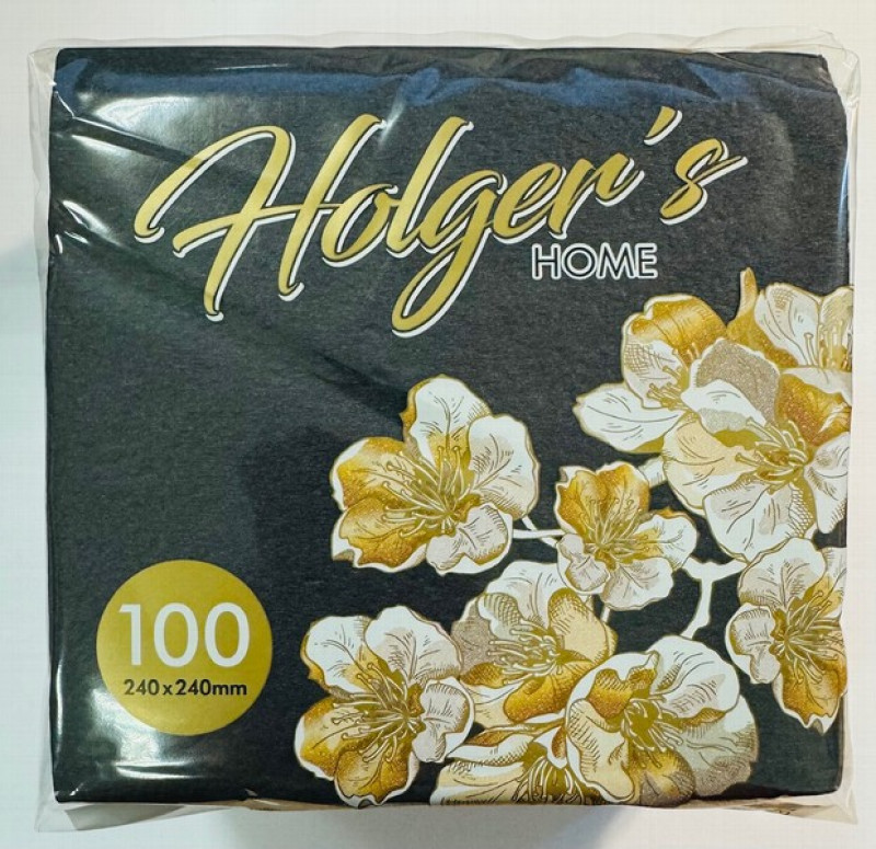 Salvetes Holger's melnas 24x24 100gb