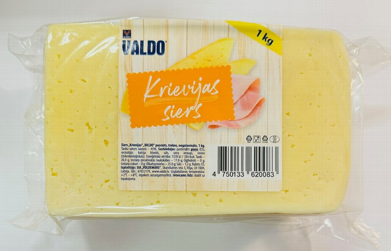 Siers Valdo Krievijas 45% 1kg 1/6 (16.12.26) Latvija