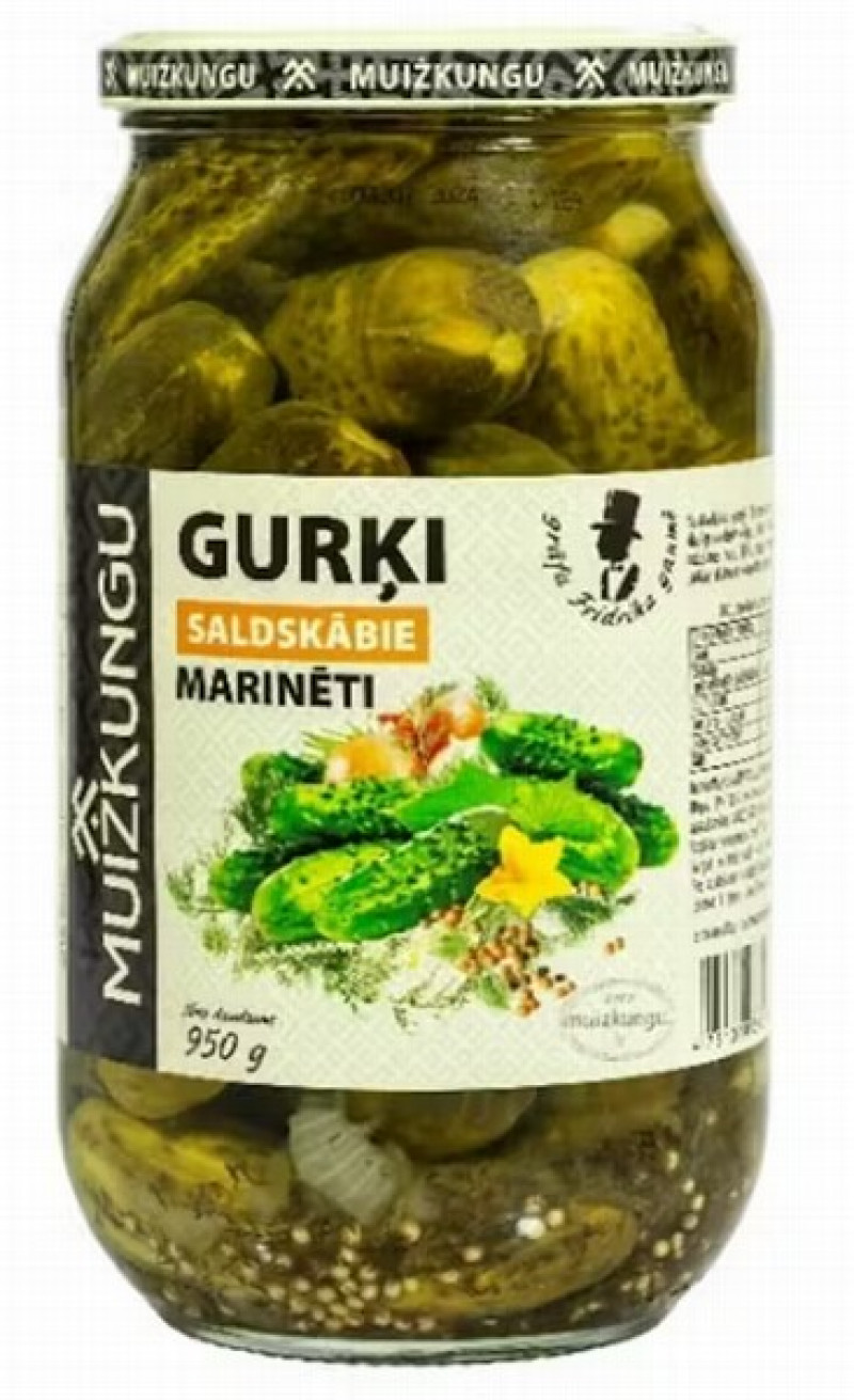 Gurķi Muižkungu marinēti SALDSKĀBIE 950g 1/6 (05.04.29) Turcija
