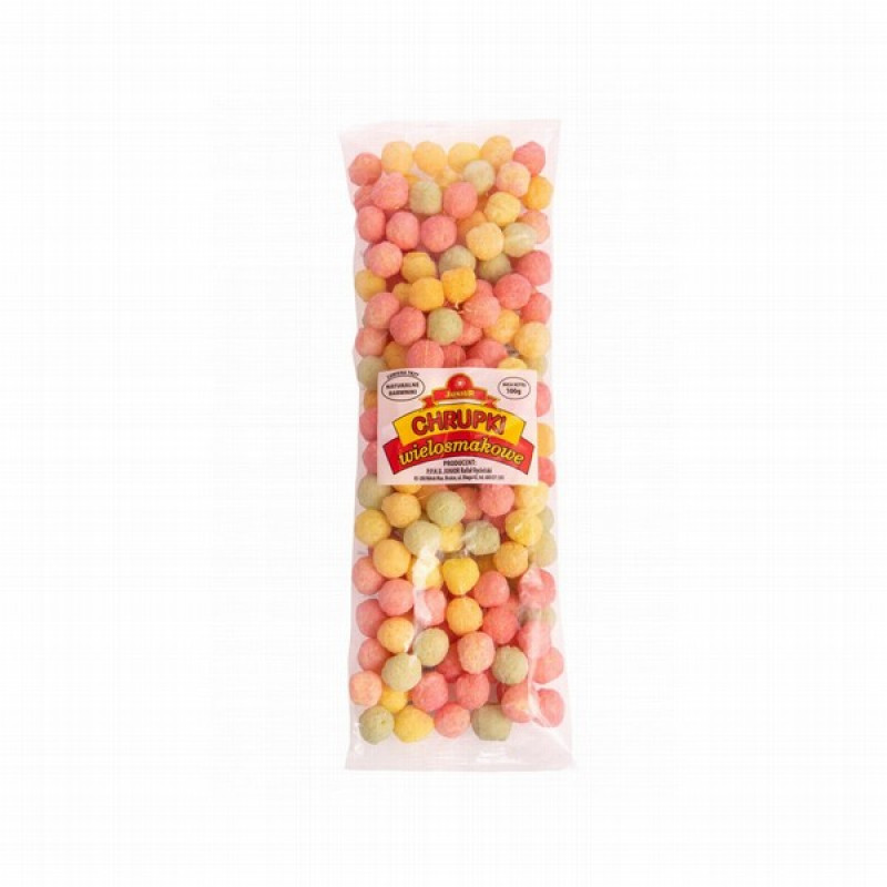 Kukurūza Junior Chrupki bumbiņas dažādas garšas 100g 1/15 (17.11.27) Polija