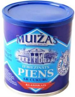 Iebiezināts piens Muižas ar cukuru 1kg (03.08.27) Holande