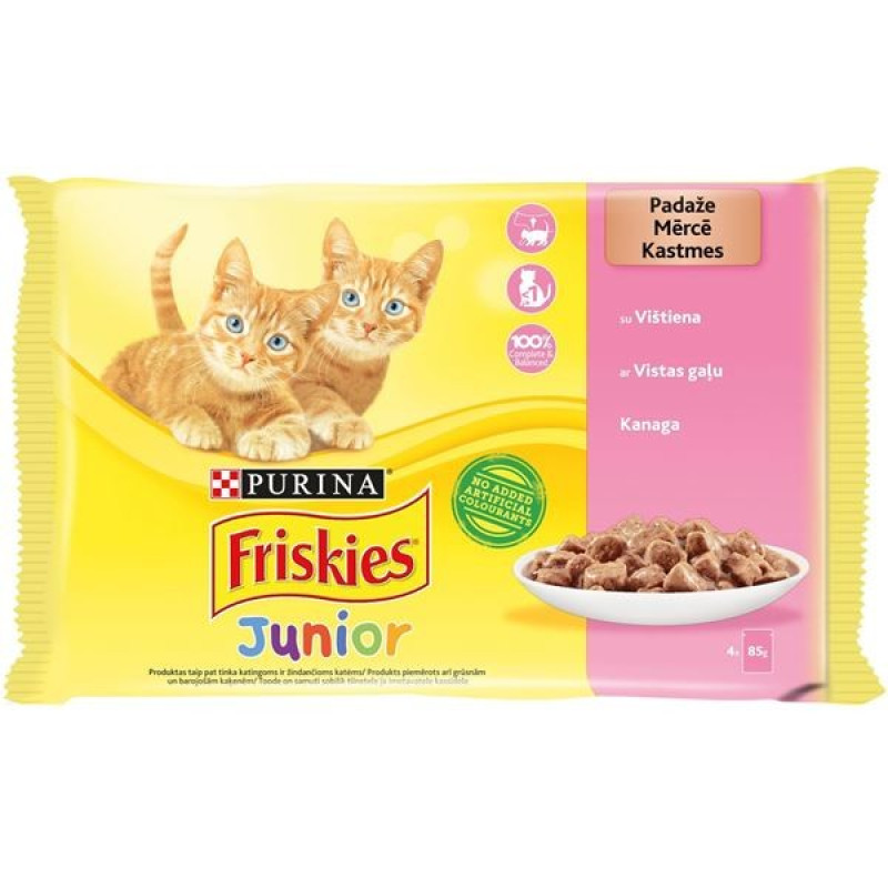 Kaķu konservi Friskies 4*85g Juniors 1/12 (10.2027) Ungārija
