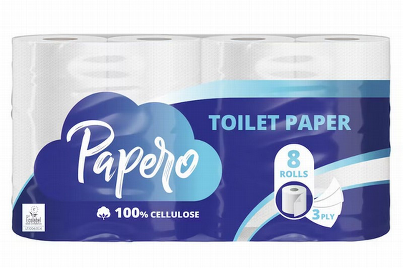 Tualetes papīrs Papero 3-kārtīgs 8gb 1/8  Laba cena Lietuva