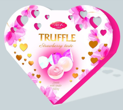 Konfekšu kaste Truffle AVK Sirds ar zemeņu garšu 100g (05.01.27) Ukraina