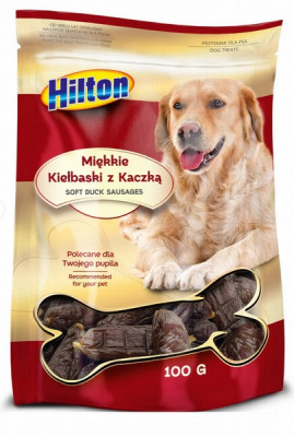 Suņu košļājamie Kociņi Hilton SOFT pīle Sausage 100g (30.06.27) Polija
