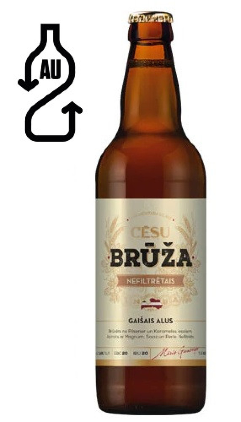 Alus Cēsu Brūža Nefiltrētais 4% 0.5L DEPOZĪTS 0.10€ 1/20 (01.03.27) Latvija