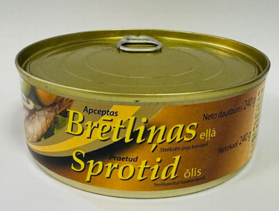 Brētliņas apceptas eļļā 240g Saldus gaļas kombināts (ar attaisāmo) (27.02.2028) Latvija