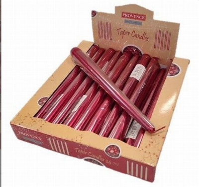 Sveces galda 24,5cm 24gb metalic.sarkanas Provence Čehija