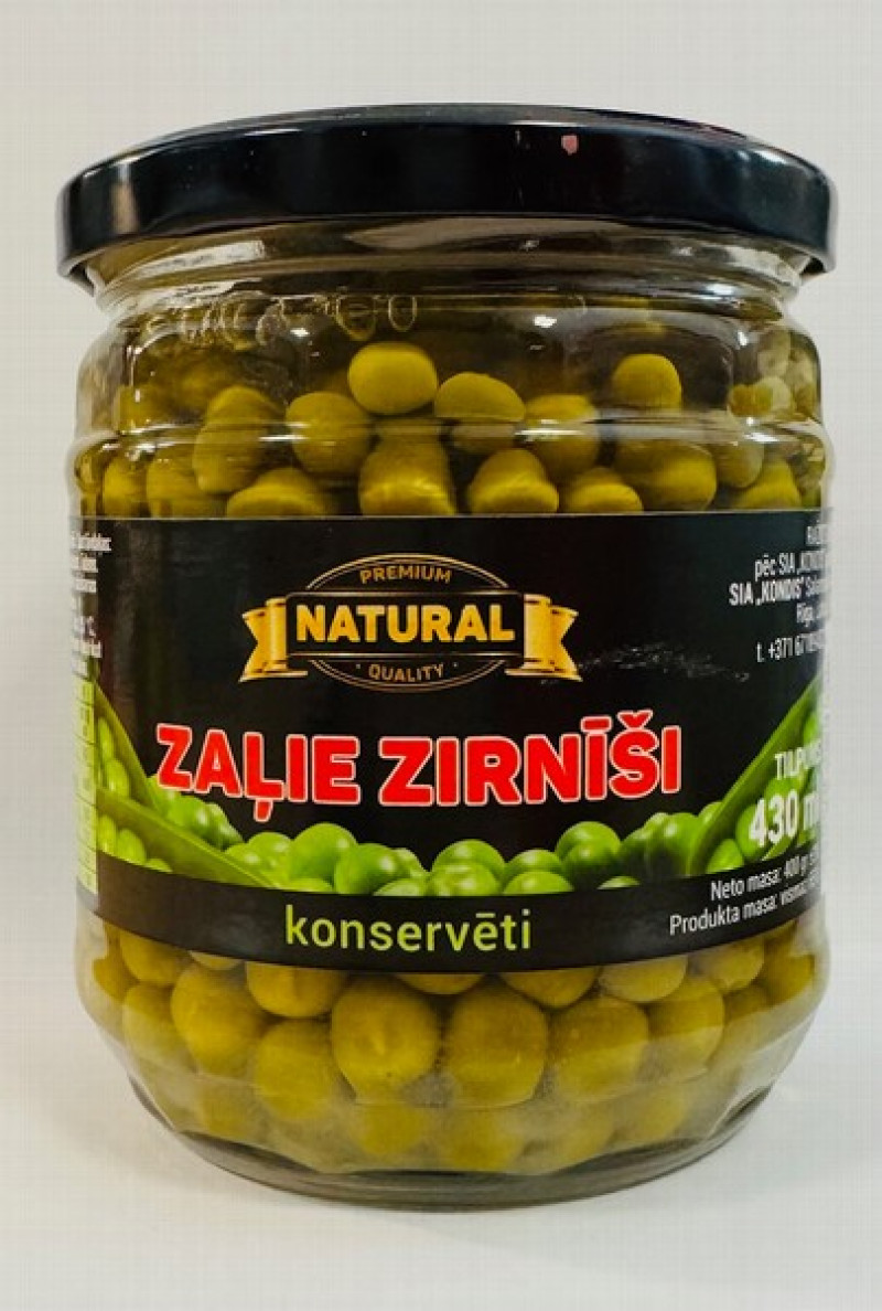 Zaļie zirnīši Natural 430ml 1/8 (016.06.28) Moldova