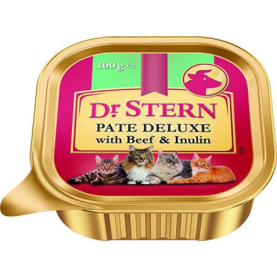 Kaķu konservi Dr.Stern pastēte ar liellopu gaļu un inulīnu 100g 1/16 (17.04.28) Nīderlande