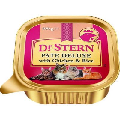 Kaķu konservi Dr.Stern pastēte ar vistu un rīsiem 100g 1/16 (17.04.28) Nīderlande