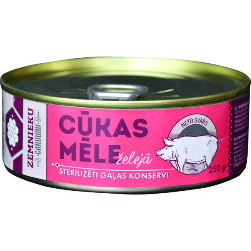 Cūku mēle želejā 250g Zemnieku gardumi 1/12 (07.08.29) Latvija