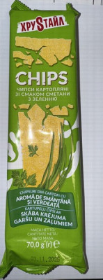 Čipsi Chips ar skābā krējuma un zaļumu garšu 70g 1/24 (13.01.27) Ukraina