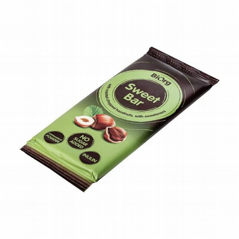 Sokolāde Sweet Bar BEZ CUKURA ar drupinātiem lazdu riekstiem 90g (02.03.27) Latvija