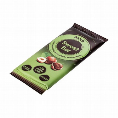 Sokolāde Sweet Bar BEZ CUKURA ar drupinātiem lazdu riekstiem 90g (02.03.27) Latvija