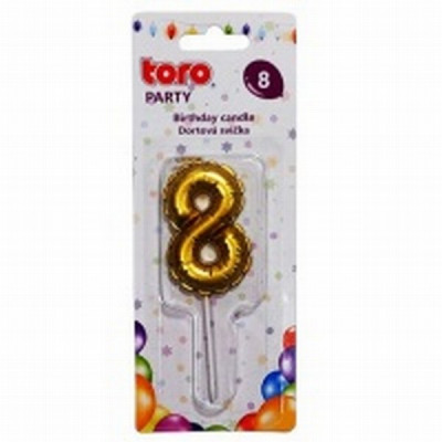 Jubilejas svece 8 Zelta 7cm