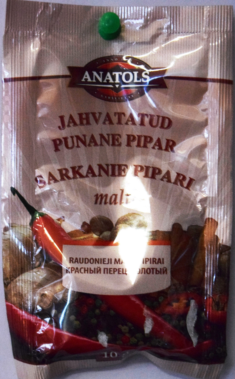 Garšviela Anatols pipari sarkanie malti 10g (12.2027) Latvija