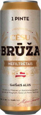 Alus Cēsu Brūža nefiltrētais 0.568L 5.4% DEPOZĪTS 0.10eur 1/24 (12.06.27) Latvija