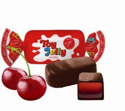 Šokolādes konfektes Toy Jelli ar ķiršu želeju 2.5kg (daudzumu norādīt kg) (11.05.27) Ukraina