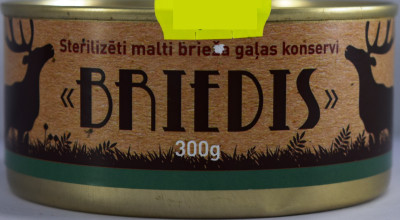 Briežu gaļa malta sterilizēta 300g Švēde 1/48 (19.09.2028) Latvija