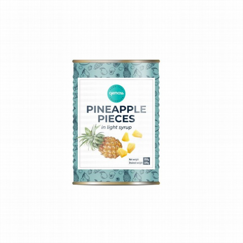 Ananāsu gabaliņi vieglā sīrupā Gemoss 850g  1/12 (11.12.2027) Taizeme