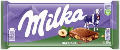 Šokolāde Milka ar drupinātiem lazdu riekstiem 90g (02.04.27) Vācija