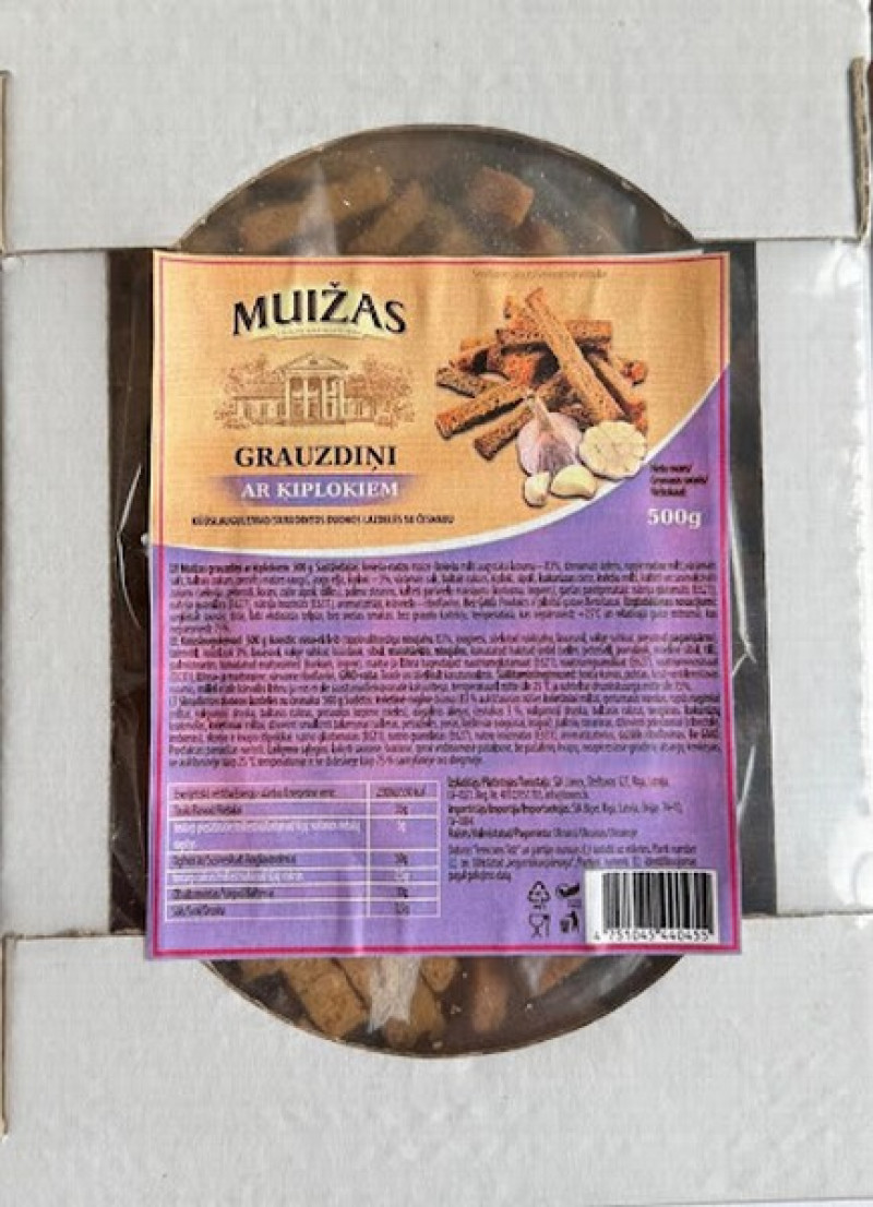 Maizes grauzdiņi Muižas ar ķiplokiem 500g (04.06.26) Ukraina