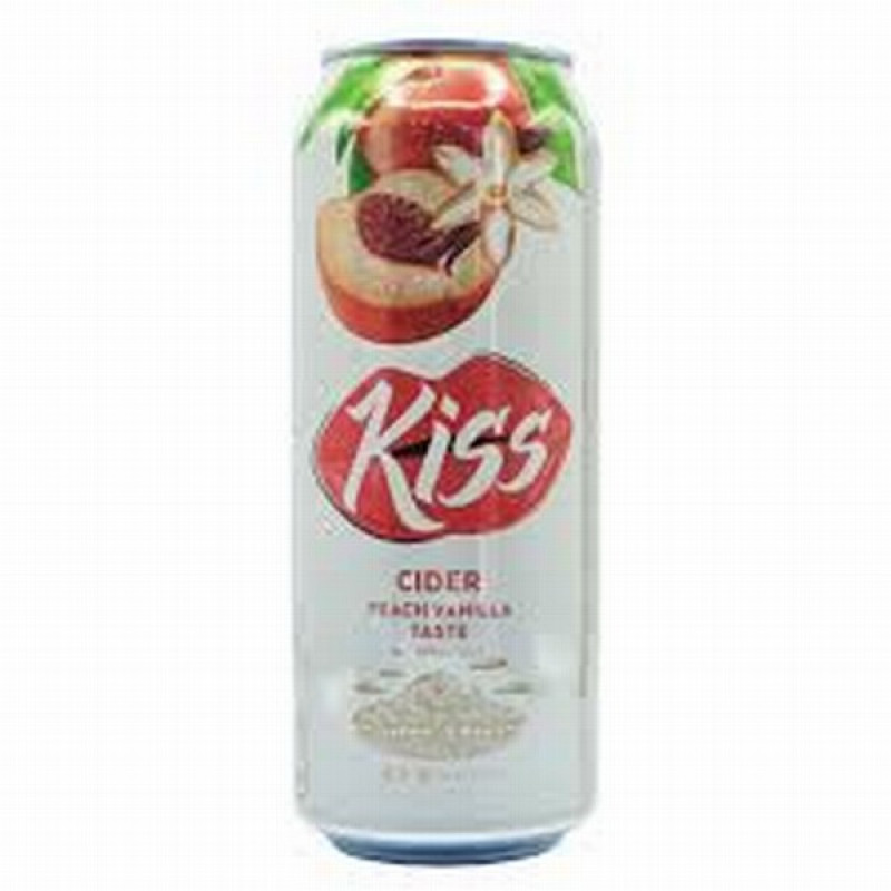 Sidrs Kiss peach vanilla 4.5% 0.5L DEPOZĪTS 0.10eur 1/24 (19.10.26) Lietuva