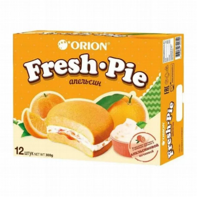 Cepumi Orion Choco Pie ar apelsīnu pildījumu 300g KDV 1/8 (15.03.27) Krievija