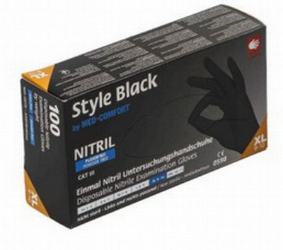 Cimdi Nitrila XL izmērs bez pūdera 100gb Style Black (500384XLBP-AM)