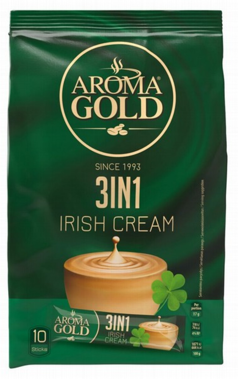 Kafijas dzēriens Aroma Gold 3 in1 Irish cream 10gabx17g (16.07.27) Polija