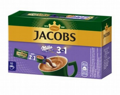 JACOBS MILKA 3IN1 šķīstošā kafija 10x12.4g (03.04.27) Čehija