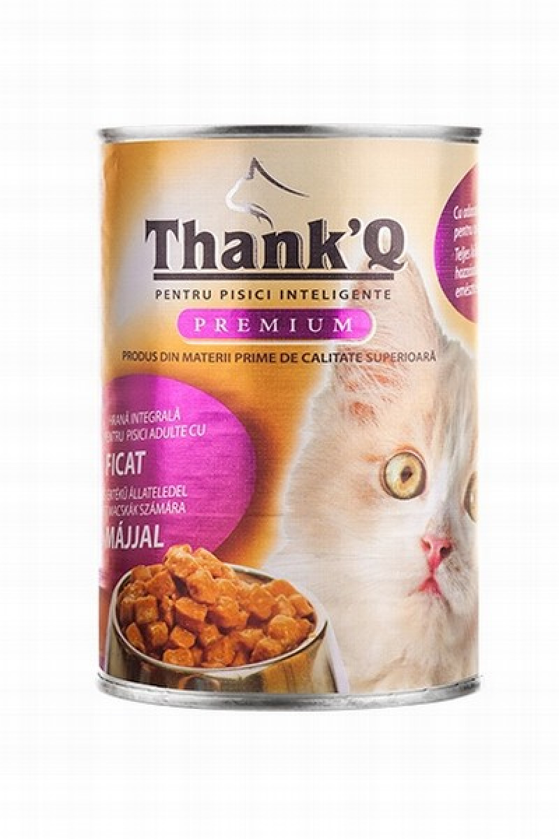 Kaķu konservu ThankQ Premium ar aknām 415g (29.05.27)Polija