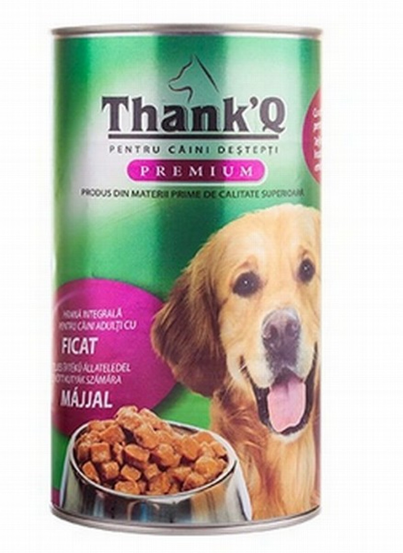 Suņu konservi ThankQ Premium ar aknām 1.240kg 1/12(29.01.27)