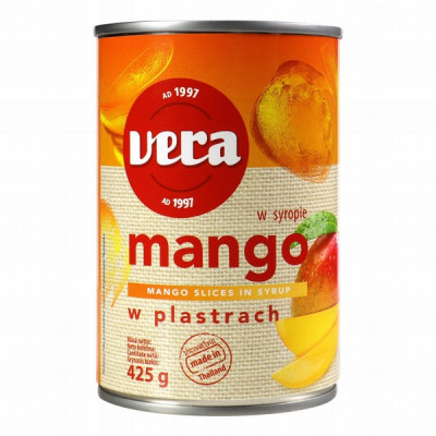 Mango gabaliņi Vera vieglā sīrupā 425g 1/12 (01.03.28) Tailaind