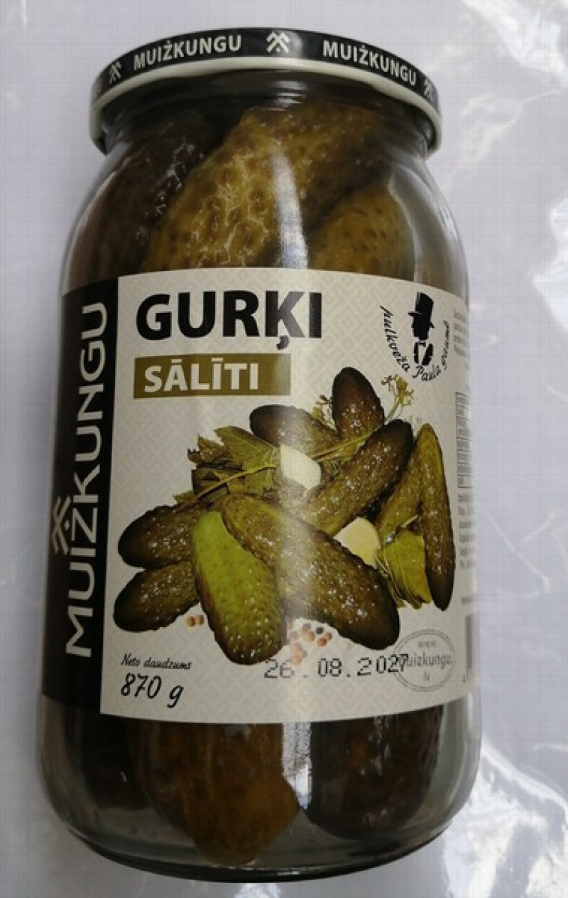 Gurķi Muižkungu sālīti 870g (15.07.27)  1/6 Turcija