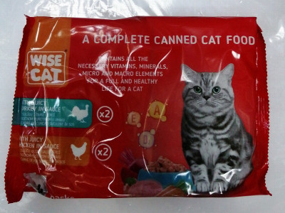 Kaķu konservi Wise Cat ar tītara un vistas gaļu 4x100g 1/12 (14.07.27) Ukraina