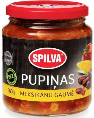 Pupiņas Meksikāņu gaumē Spilva 560g 1/6 (03.01.2027) Latvija