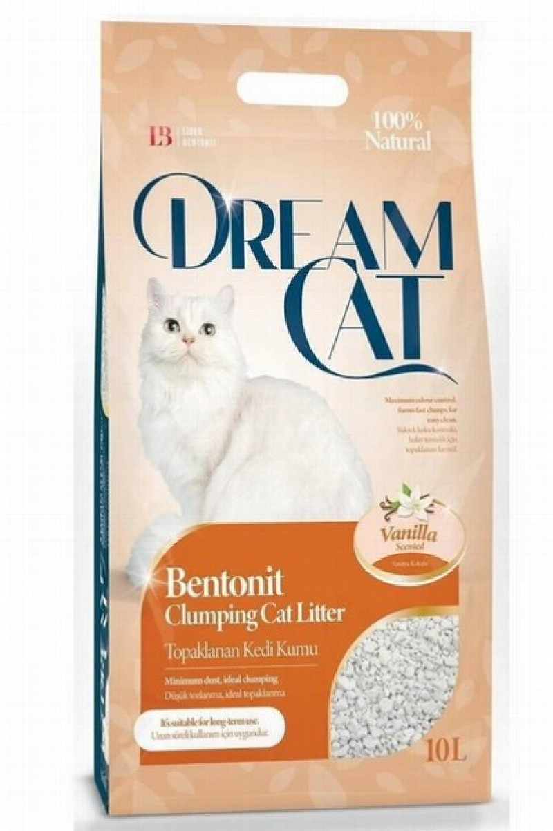 Smiltis kaķu tualetei cementējošas Dream cat Vanilla 10l(25.08.28)Turcija