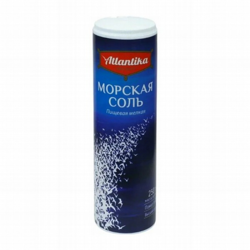 Sāls SMALKĀ  Atlantika dabīgā jūras 1/18 250g(18.08.27) Krievija