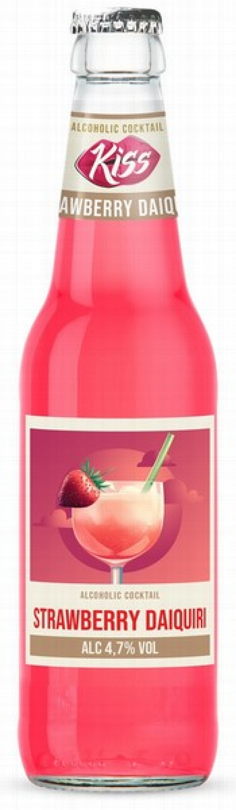 Kokteilis Kiss strawberry Daiquiri 4.7% 0.33L DEPOZĪTS 0.10eur 1/6 (18.03.27) Igaunija