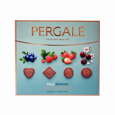 Konfekšu izlase Pergale Milk berries  117g (16.02.27) Lietuva