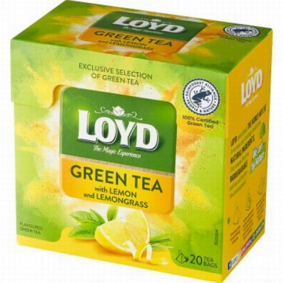 Tēja Loyd zaļā ar citronu un citronzāli 20*3g (12.27) Polija